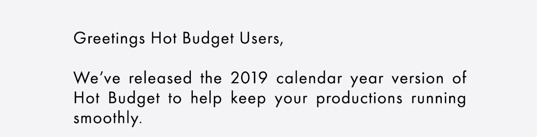 Important Hot Budget Reminder